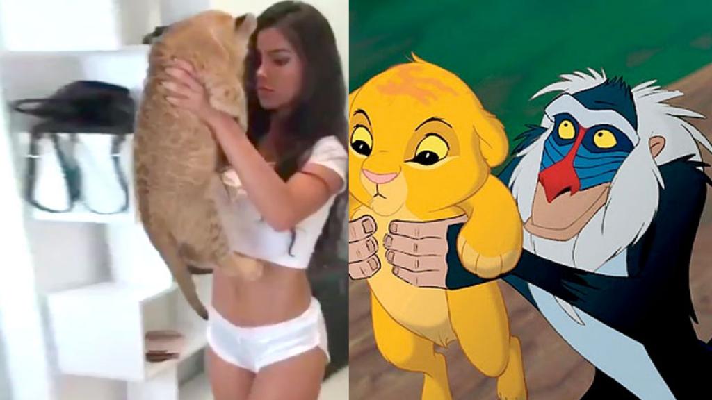 ¡Sexy chica recrea escena de ‘El Rey León’ y todo termina muy mal! #Video